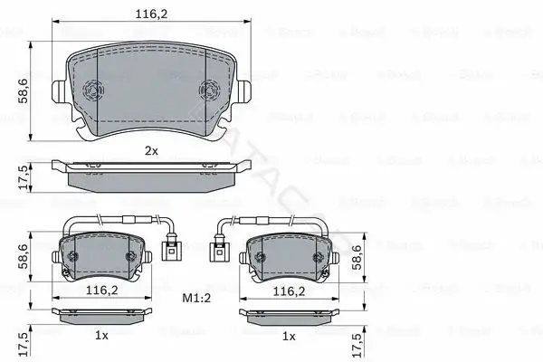 Тормозные колодки BOSCH 0986424057