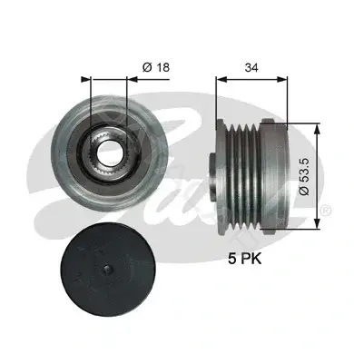 Шкив генератора GATES OAP7202