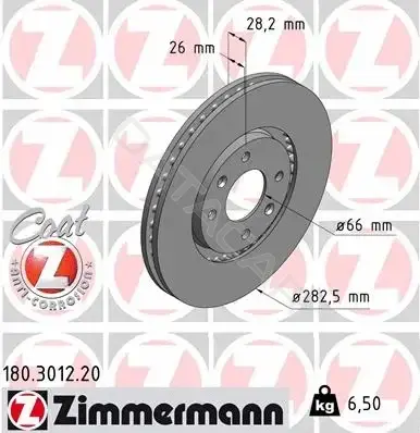 Тормозные диски ZIMMERMANN 180.3012.20