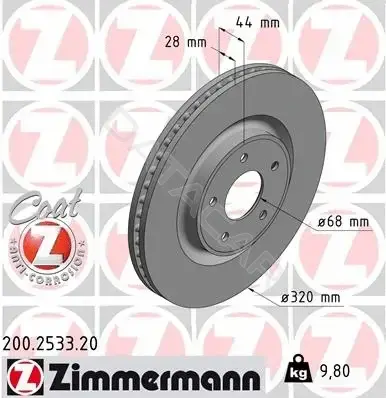 Тормозные диски ZIMMERMANN 200.2533.20