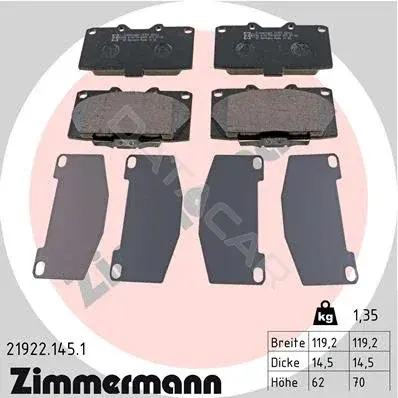 Тормозные колодки ZIMMERMANN 21922.145.1