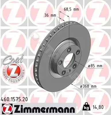 Тормозные диски ZIMMERMANN 460.1575.20