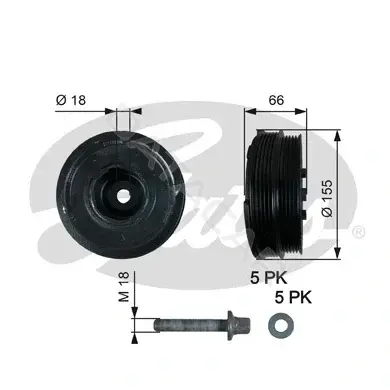 Шкив коленвала GATES TVD1037A