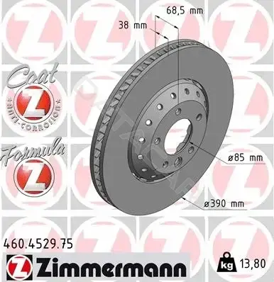 Тормозные диски ZIMMERMANN 460.4529.75