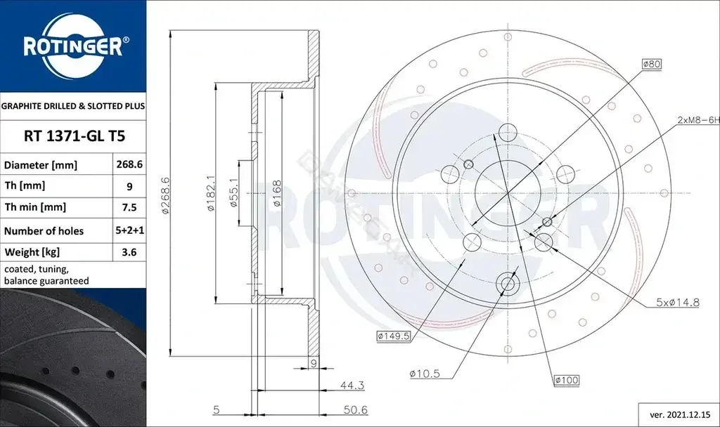 Тормозные диски ROTINGER RT1371-GLT5