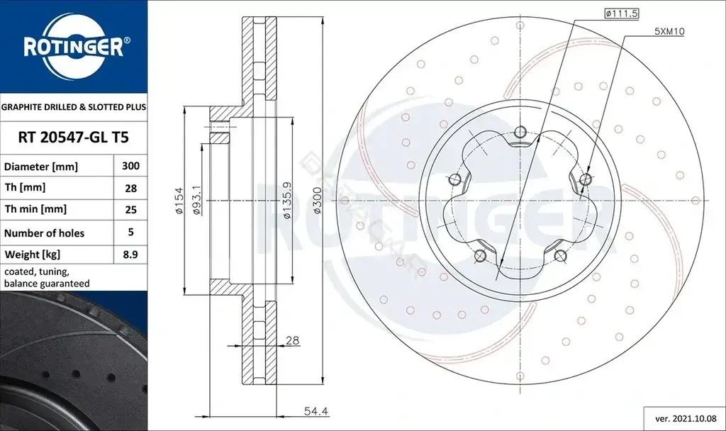 Тормозные диски ROTINGER RT20547-GLT5