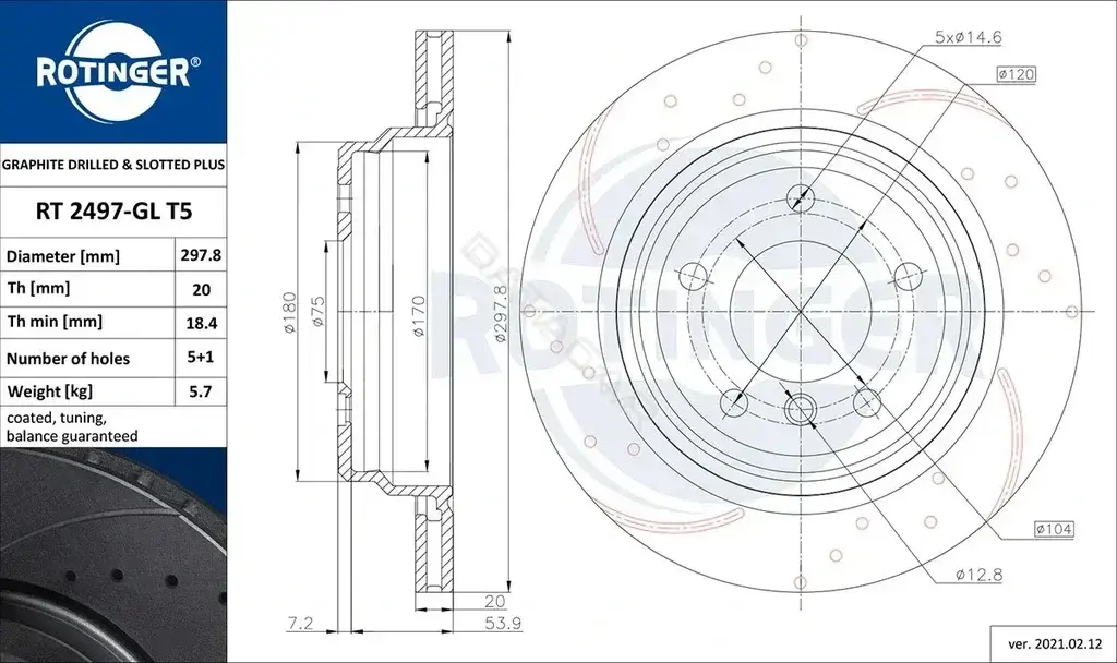 Тормозные диски ROTINGER RT2497-GLT5