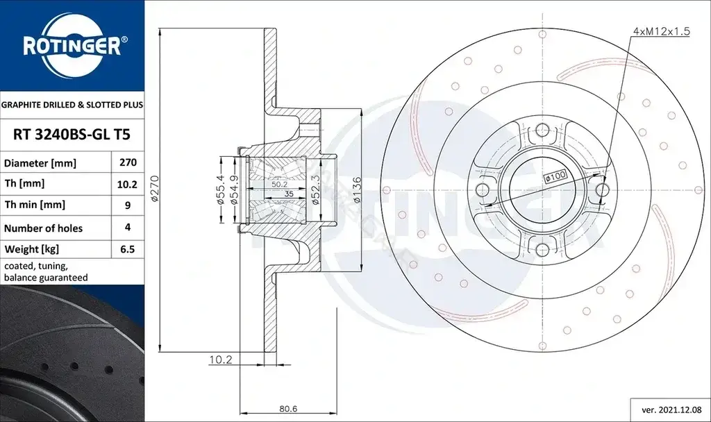 Тормозные диски ROTINGER RT3240BS-GLT5