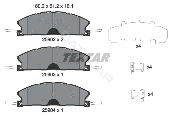 Тормозные колодки TEXTAR 2590201