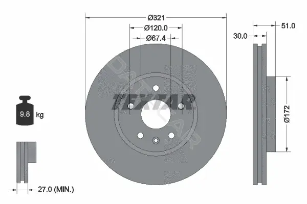 Тормозные диски TEXTAR 92187005