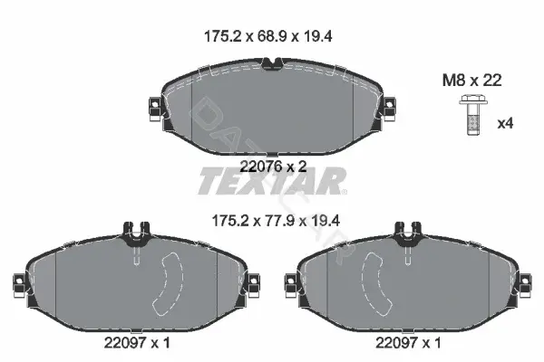 Тормозные колодки TEXTAR 2207601