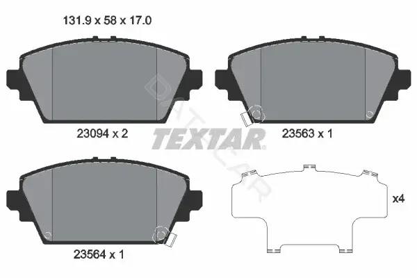 Тормозные колодки TEXTAR 2309401