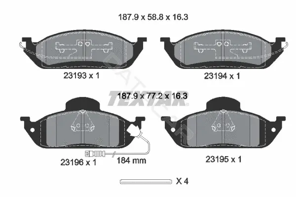 Тормозные колодки TEXTAR 2319303
