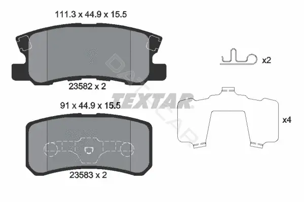 Тормозные колодки TEXTAR 2358202