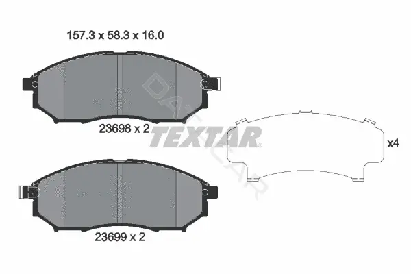 Тормозные колодки TEXTAR 2369801