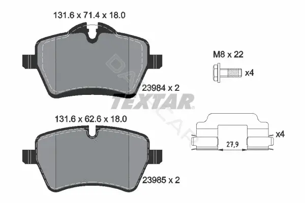 Тормозные колодки TEXTAR 2398401