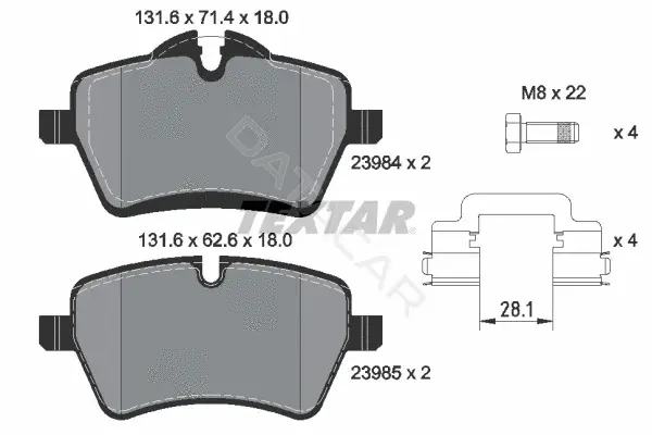 Тормозные колодки TEXTAR 2398404