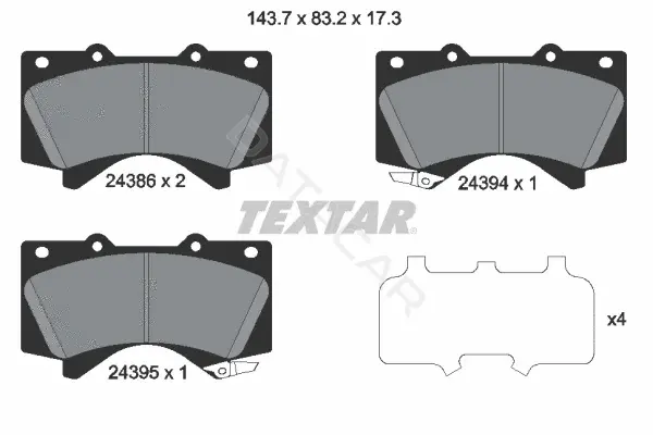 Тормозные колодки TEXTAR 2438601