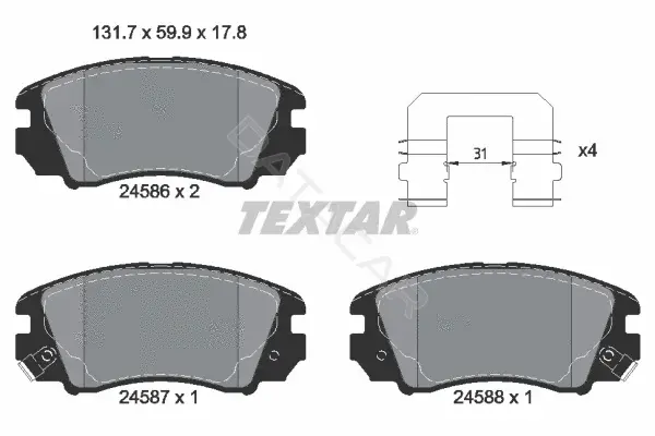 Тормозные колодки TEXTAR 2458601