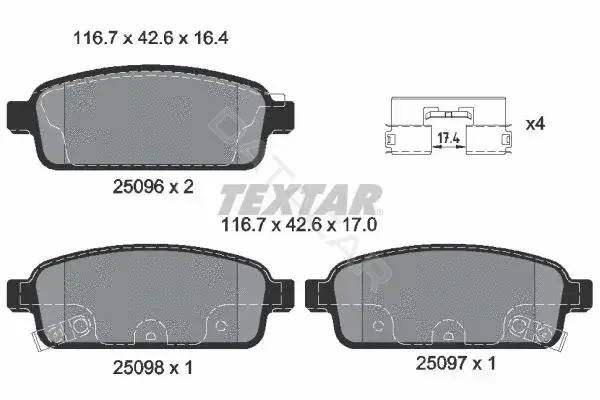 Тормозные колодки TEXTAR 2509602