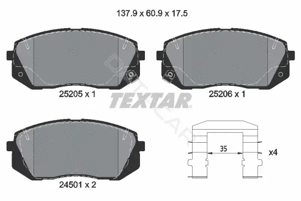 Тормозные колодки TEXTAR 2520501