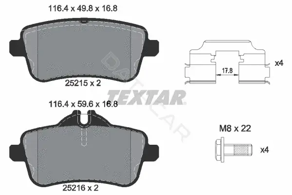 Тормозные колодки TEXTAR 2521505