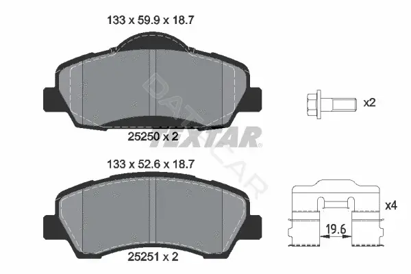 Тормозные колодки TEXTAR 2525001