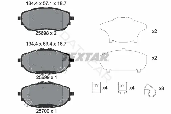 Тормозные колодки TEXTAR 2569801