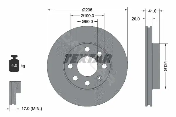 Тормозные диски TEXTAR 92029603
