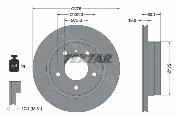 Тормозные диски TEXTAR 92072403