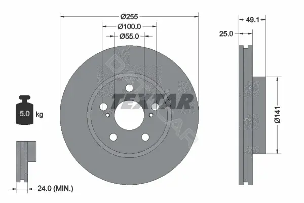 Тормозные диски TEXTAR 92077400