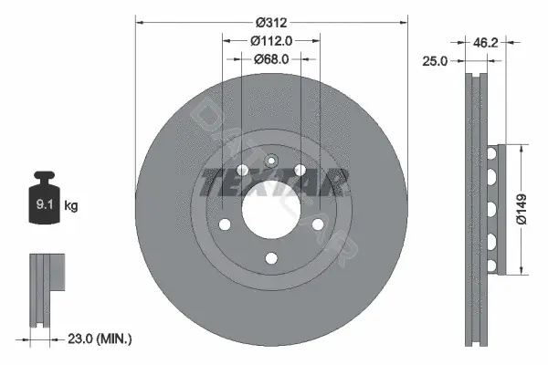 Тормозные диски TEXTAR 92106105