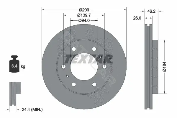 Тормозные диски TEXTAR 92128803