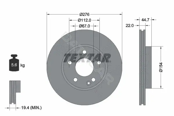 Тормозные диски TEXTAR 92131903
