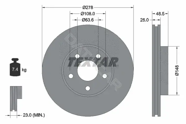 Тормозные диски TEXTAR 92141205