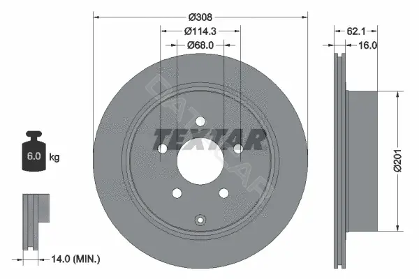 Тормозные диски TEXTAR 92149303