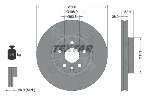Тормозные диски TEXTAR 92159205