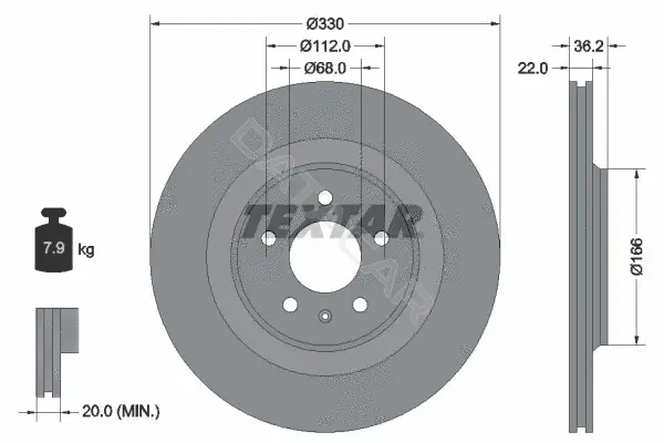 Тормозные диски TEXTAR 92160303