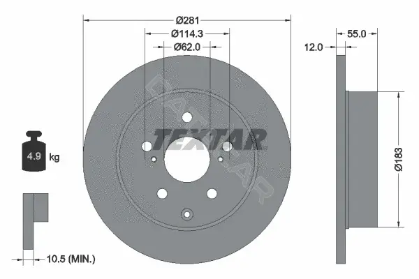 Тормозные диски TEXTAR 92162103