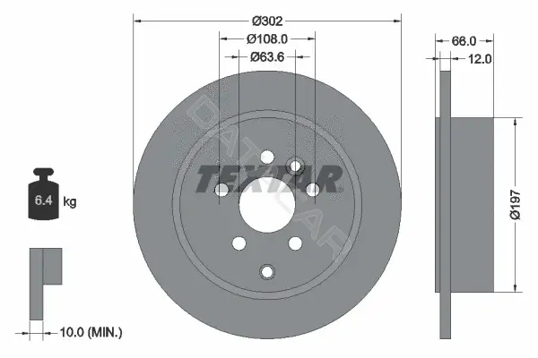 Тормозные диски TEXTAR 92162703
