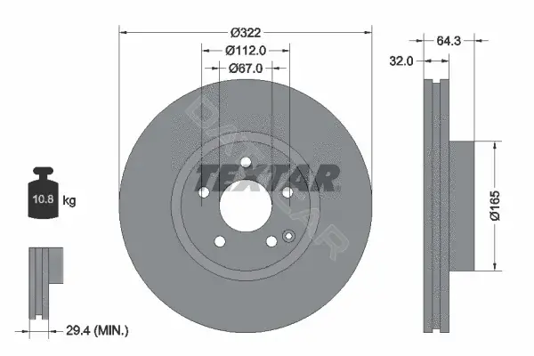 Тормозные диски TEXTAR 92163505