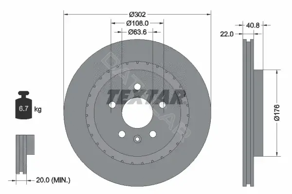 Тормозные диски TEXTAR 92168305