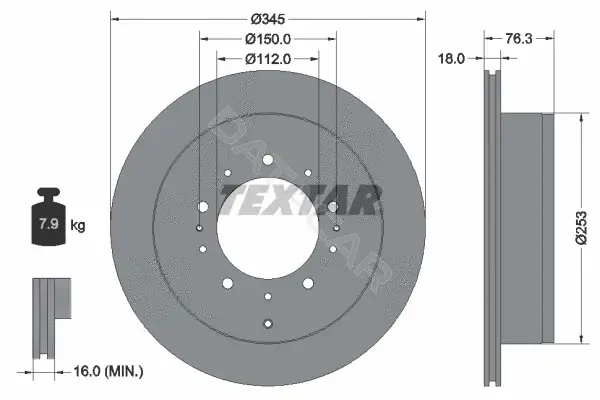 Тормозные диски TEXTAR 92198503