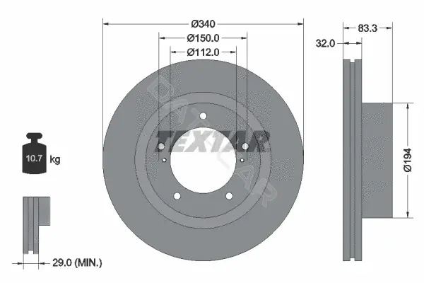 Тормозные диски TEXTAR 92204603
