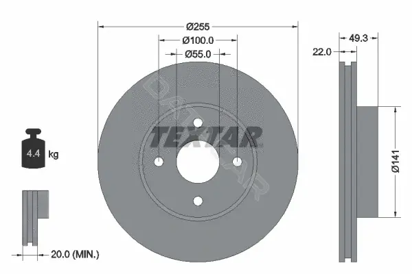 Тормозные диски TEXTAR 92226300