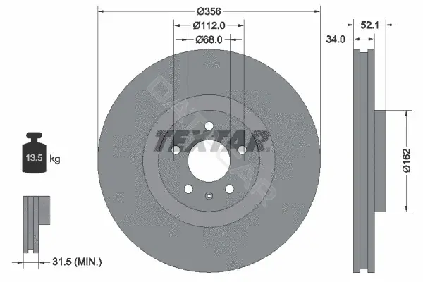 Тормозные диски TEXTAR 92238205