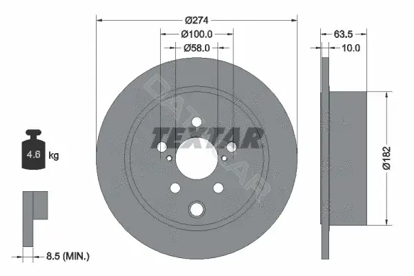 Тормозные диски TEXTAR 92262003