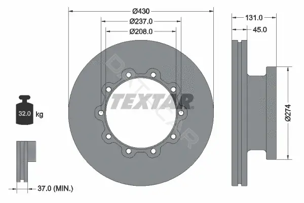 Тормозные диски TEXTAR 93088300