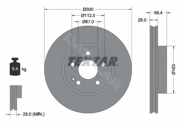 Тормозные диски TEXTAR 93123403
