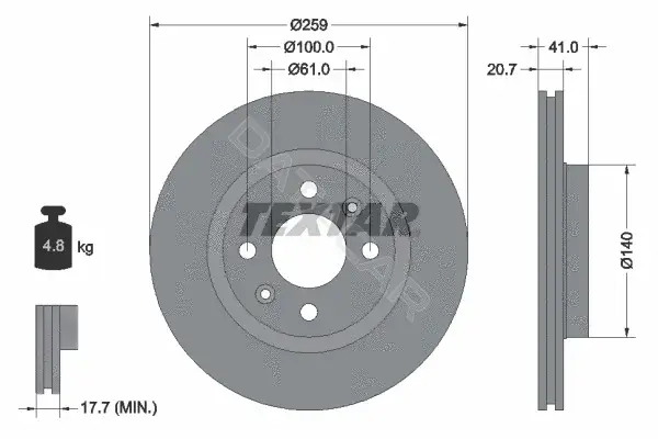 Тормозные диски TEXTAR 92292103